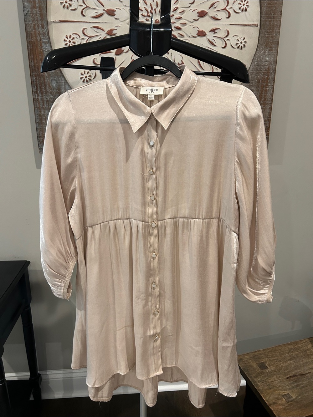 Umgee Women’s Button-Front Mini Dress or Tunic /. High/Low Size Small